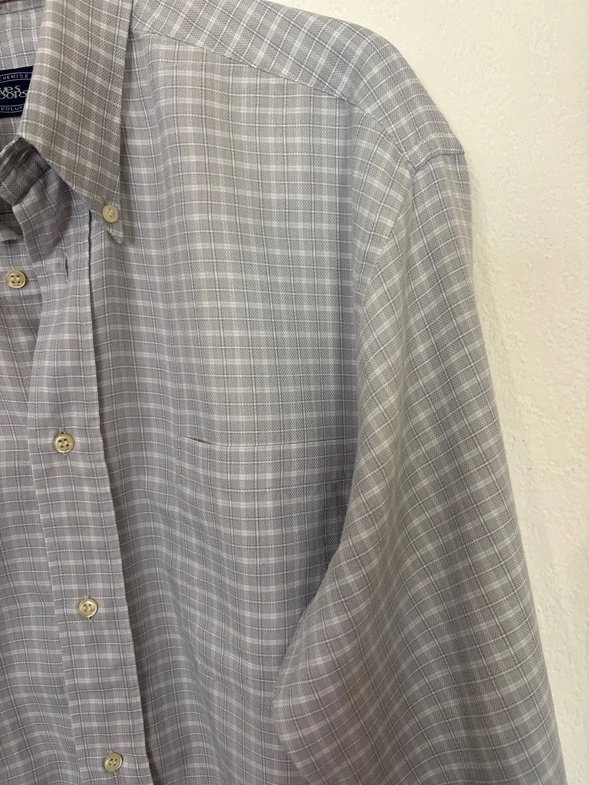 Camisa a cuadros gris y blanca Yves Dorsey talla XL – photo 2
